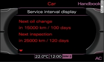 Display: Service interval display